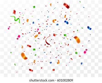 colorful confetti on white background