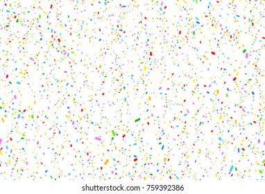 colorful confetti on white background