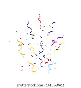 Colorful Confetti paper, festive of celebration new year, happy birthday abstract background. Colorful bright confetti. Festive vector illustration