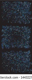 Colorful confetti rectangles falling. New elements of your design. Vector illustration art. Blue set of invitation templates, background images, posters or greeting cards.