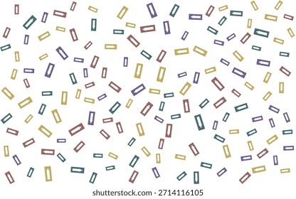 Colorful confetti rectangles falling randomly on a