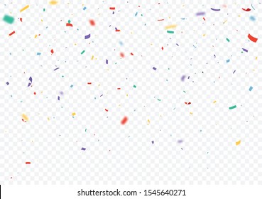 Colorful Confetti and ribbon celebrations design isolated on transparent background