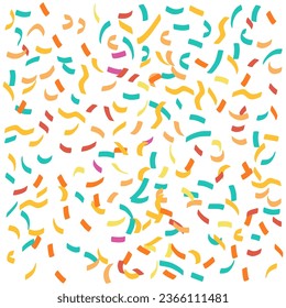 Colorful Confetti Ribbons Birthday Party Vector Illustration Background
