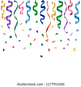 Colorful Serpentine Confetti Isolated On White Stock Vector (Royalty ...
