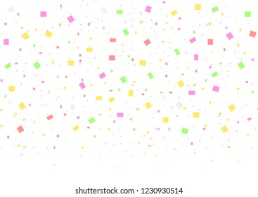 Colorful confetti ribbons festive background. Vector illustration
