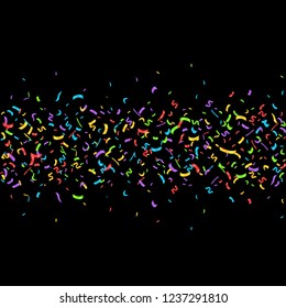 Colorful confetti ribbons festive background for party holiday postcard poster website carnival birthday parties. Vector illustration