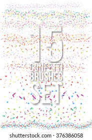 Colorful confetti scatter brushes in brushes panel. Ready for use.