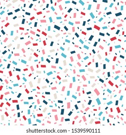 Colorful confetti seamless pattern for wrapping paper, background, wallpaper, fabric, stationary. 