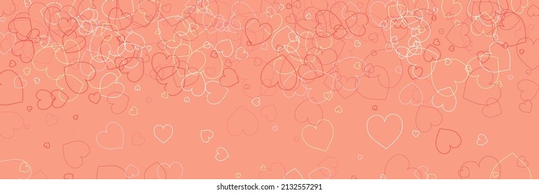 Colorful Confetti Silhouettes Orange Neon Simple Romantic Pic. Rainbow Multicolor Transparent Hearts Pastel Style. Party Yellow Vector Love Red Modern Design. White Pink Bright Modern Art Pattern.
