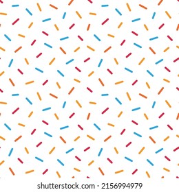 Colorful confetti, sprinkles vector seamless pattern background for party, celebration design.