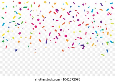 Colorful Confetti Star On Transparent Background Stock Vector (Royalty  Free) 1041392098 | Shutterstock