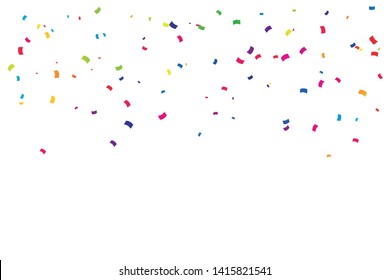 Colorful Confetti Star On White Background. Celebration & Party. Vector Illustration