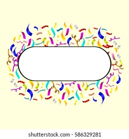 Colorful confetti and streamers. Background