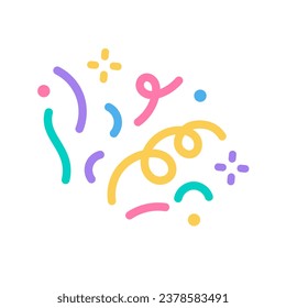 colorful confetti that shoots out from the party base for birthday surprise