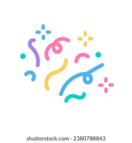 colorful confetti that shoots out from the party base for birthday surprise