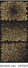 Colorful confetti triangles falling. Geometric design's elements. Vector illustration object. Gold set of invitation templates, background images, posters or greeting cards.