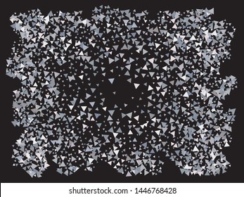 Colorful confetti triangles falling. Vector illustration object. New design's elements. Silver invitation template, background image, poster or greeting card.