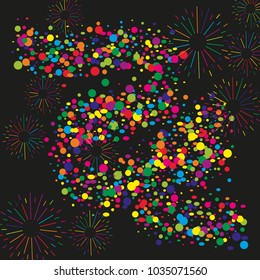Colorful Confetti vector art illustration