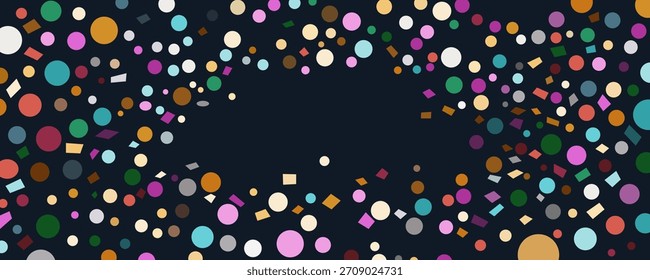 Ilustração colorida do plano de fundo do vetor de confetes.