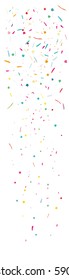 Colorful confetti vector background Vertical, rectangular Pattern with small particles, grains like chocolate chips pastry Backdrop Easy festive web banner Flying streamers and confetti Falling On