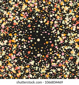 Colorful Confetti. Vector Festive Illustration of Falling Shiny Confetti Glitters Isolated on Transparent Checkered Background. Holiday Decorative Tinsel Element for Design