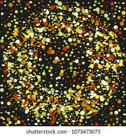 Colorful Confetti. Vector Festive Illustration of Falling Shiny Confetti Glitters Isolated on Transparent Checkered Background. Holiday Decorative Tinsel Element for Design