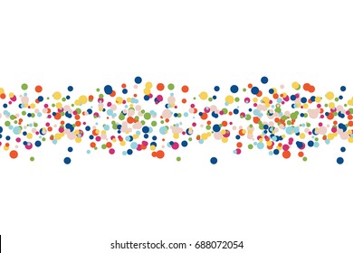 Colorful confetti vector illustration. Confetti flying background, party concept. Multicolored party pieces isolated on white background.