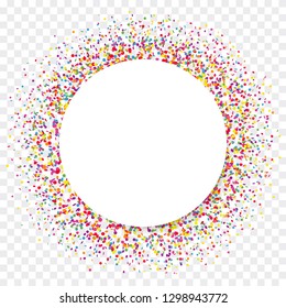Colorful confetti white paper circle on transparent background