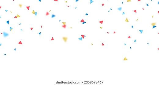 Colorful confetti and zigzag ribbon falling from above Streamers, tinsel vector