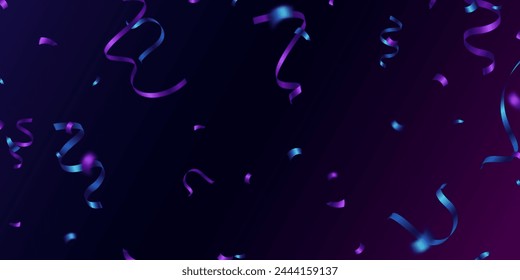 Colorful confetti and zigzag ribbons falling from above Streamers, tinsel vector