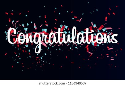 Colorful Congratulations banner , isolated on transparent background