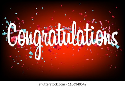 Colorful Congratulations Banner Isolated On Transparent Stock Vector ...