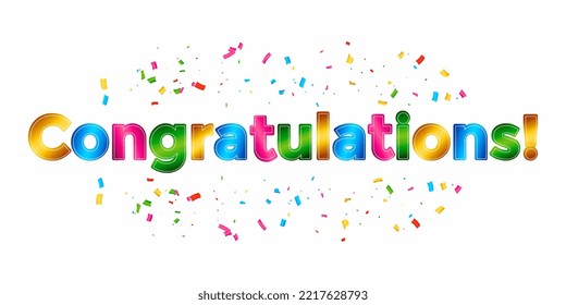colorful congratulations on a white background