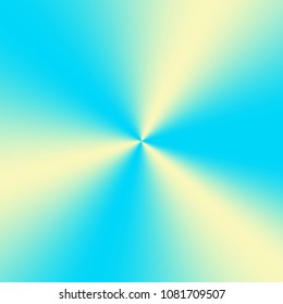 Colorful conical gradient of yellow and blue. Bright plate with a polished metal effect. Vector illustration for celebratory drawing of congratulations, cards or frames