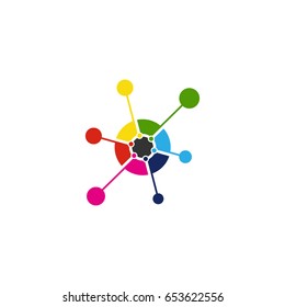 Colorful Connect Logo Template Design