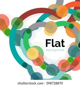 Farbige Verbindungslinien auf Weiß. Flaches Design, abstrakter Hintergrund