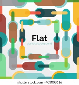 Coloridas líneas conectadas en blanco. Fondo abstracto de diseño plano