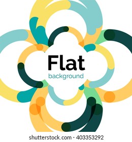 Colorful connected lines on white. Flat design abstract background