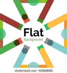 Coloridas líneas conectadas en blanco. Fondo abstracto de diseño plano