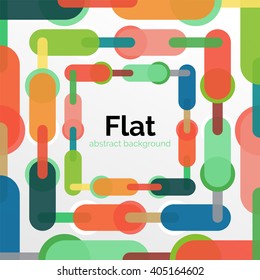 Colorful connected lines on white. Flat design abstract background