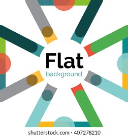 Farbige Verbindungslinien auf Weiß. Flaches Design, abstrakter Hintergrund