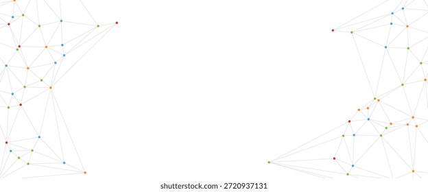Nódulos Y Líneas Conectados Coloridos Que Forman La Ilustración vectorial De Composición De Red De Datos Abstractas