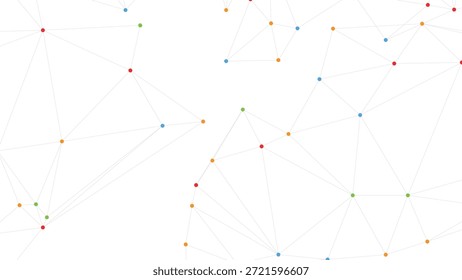 Colorful Connected Nodes And Lines Forming Abstract Data Network Composition Vector Illustration