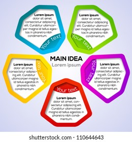 Colorful connection 3d banner   template for different business design. Vector illustration.