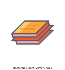 A colorful construction paper icon representing art and creativity.