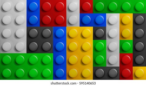 Colorful constructor parts plastic building blocks seamless background Abstract geometric grid texture