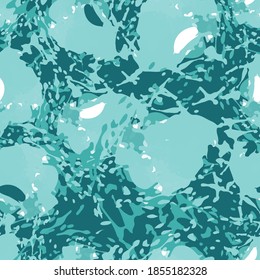 Colorful contemporary seamless pattern with abstract textured shapes. Modern collage illustration in vector