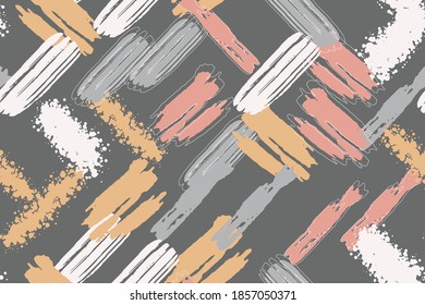 Patrón contemporáneo y colorido sin fisuras con formas abstractas. Ilustración de collage moderna en vector