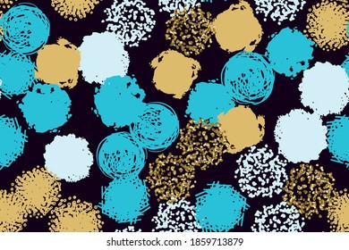 Colorful contemporary seamless pattern with abstract shapes. Modern collage illustration in vector