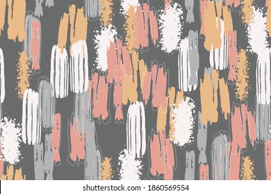 Colorful contemporary seamless pattern with abstract shapes. Modern collage illustration in vector